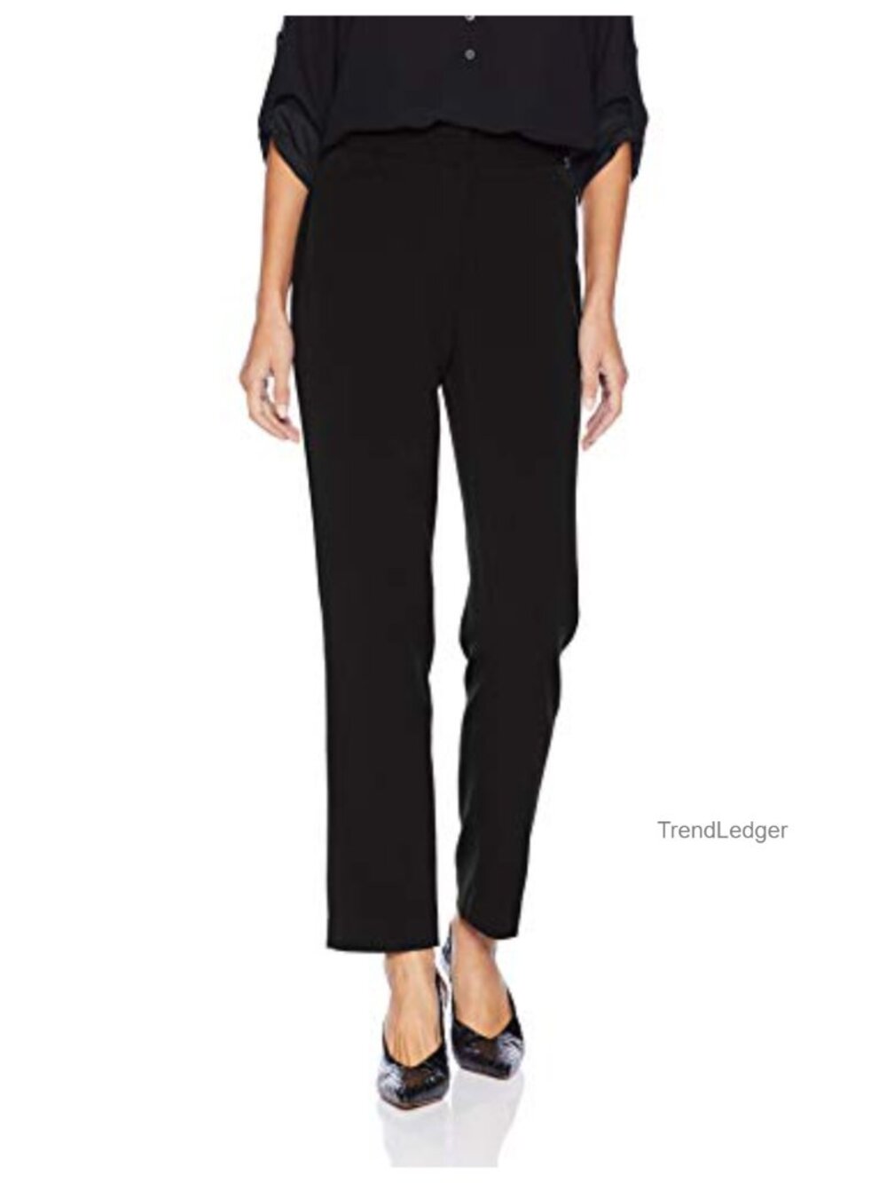 Petite Curvy Fit Stretch Gabardine Dress Pants